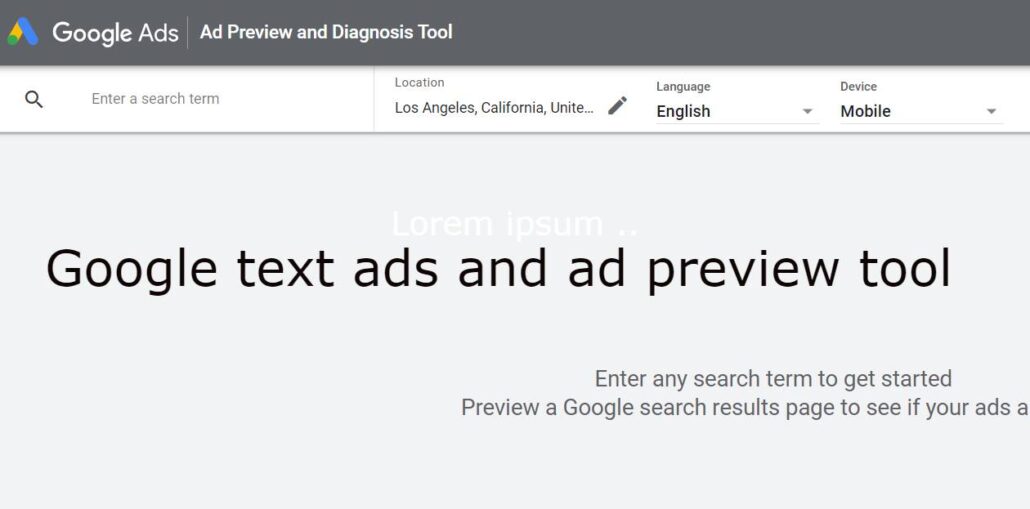 Google ads preview