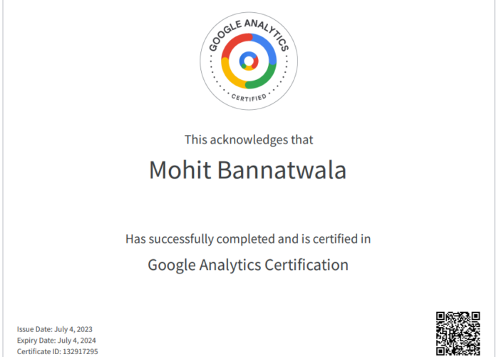 analytics certificate